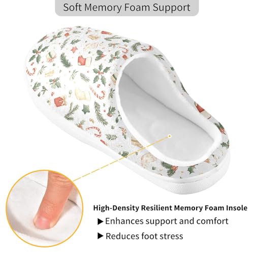 Fuzzy Memory Foam Slippers for Women/Men Christmas Socks The Gift Pattern Fluffy Winter House Shoes Indoor and Outdoor3