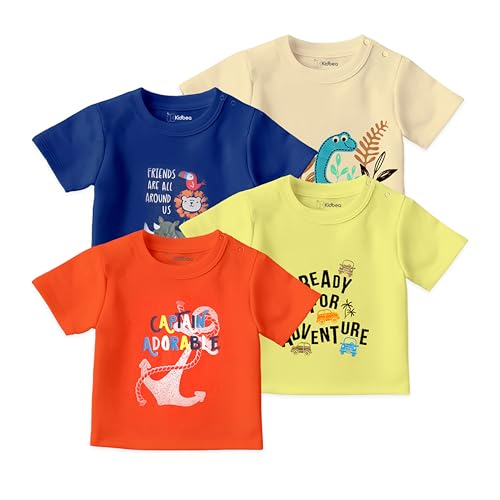 Image of Kidbea Organic Cotton T-Shirts for Boys & Girls Short Sleeve Regular Fit Festive Styles in Vibrant Colors and Patterns for Kids and Toddlers