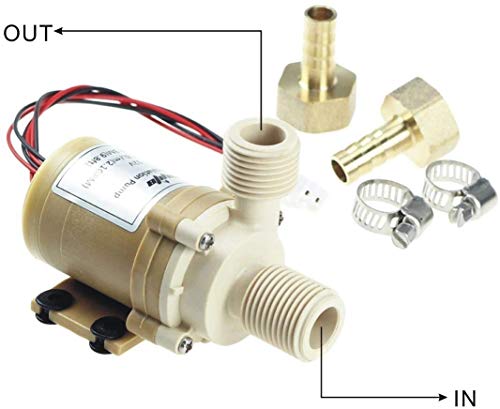 bayite BYT-7A006 DC 12V Solar Hot Water Heater Circulation Pump Low Noise 3M Discharge Head 2.1GPM