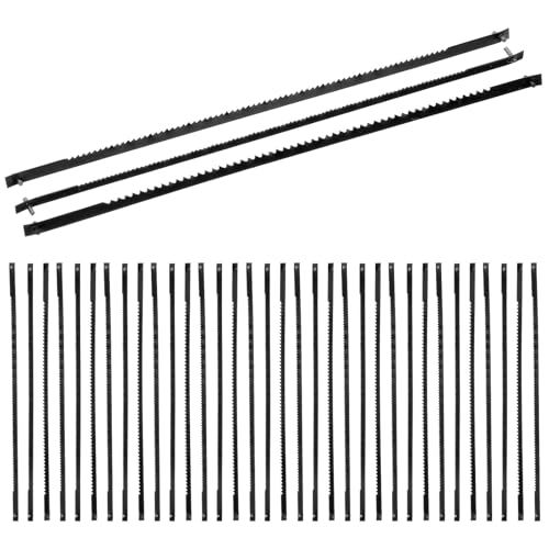 Toddmomy 36pcs Scroll Saw Blades Set Pin End Carbon Steel 5.2inch Length 15/18/24 Teeth Per Inch Assortment for Wood Plastic Foam Cutting Hobby Tools