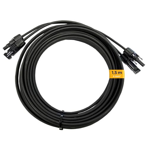 revolt Kabel: Solarkabel mit 1x 4 mm² (12 AWG), 50 m, IP68, bis 1.800 V, schwarz (Photovoltaik-Anschlusskabel, Solarpanel-Anschluss-Adapterkabel, MC4