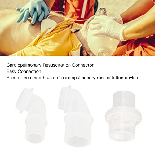 Resuscitator Connector, Resuscitator Elbow Elbow Straight Connector Set Replacement Accessory Portable First Aid Kit For Cardiopulmonary Resuscitation Facial Cover Device #TOP1
