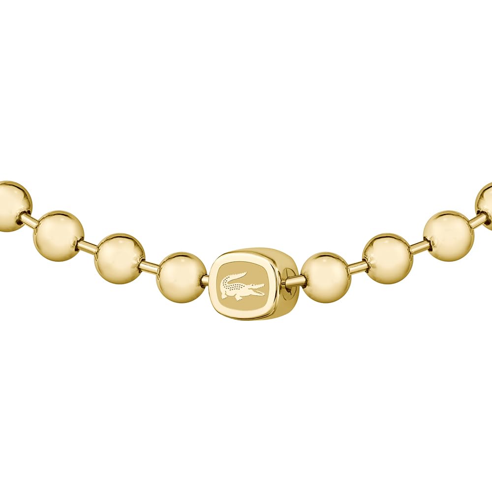 Lacoste Bracelet en perles pour Homme Collection VIGOR en Acier inoxidable et Or Jaune