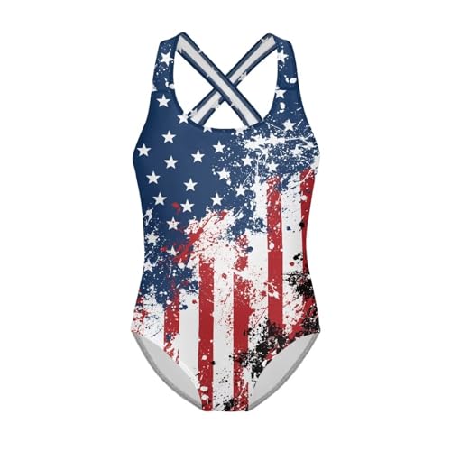 YEXIATODO UPF 50+ Girls One-Piece Swimsuit Quick Dry Kids Bathing Suit Age 5-14 Sun Protection for Beach & Pool