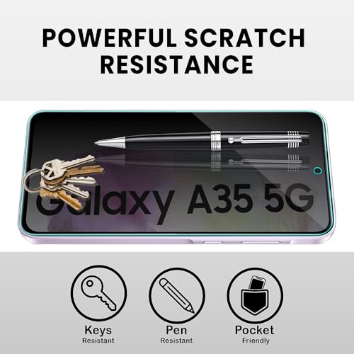 Image of FIRST MART Privacy Tempered Glass for Samsung Galaxy A35, Galaxy M35 & Samsung A55 with Cable Guard & Installation Kit | Anti-Spy 9H Screen Protector, Edge-to-Edge, Case-Friendly | Black