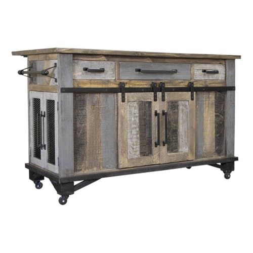 Pemberly Row Contemporary Loft Rustic Contemporary Kitchen Island