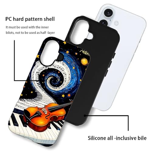 Coque iPhone 16 silicone piano violon antichoc et anti-rayures - 3