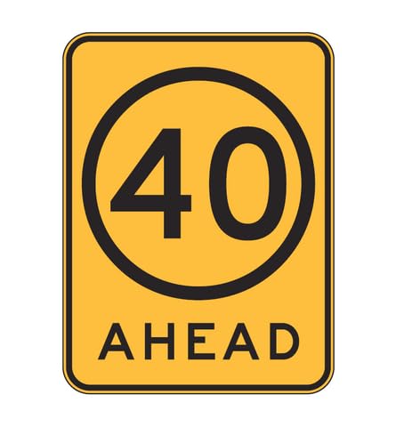 SPEED LIMIT AHEAD (symbolic) Road Sign 8x12 Inch Metal Tin Sign Garage Man Cave Wall Decor