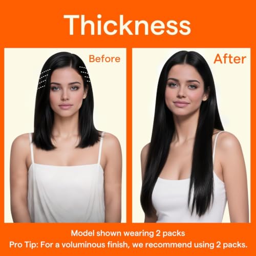 Image of Full Shine Clip in Extensions, Jet Black, Added Length