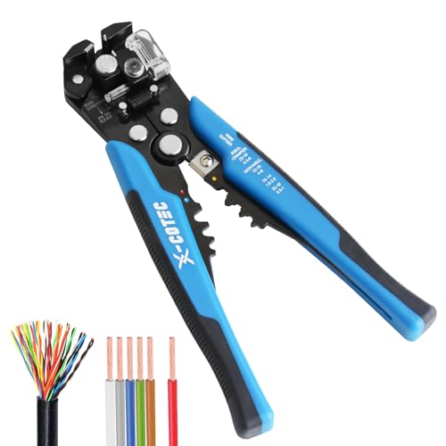 【Intervallo di lavoro di tre funzioni】 Intervallo di spelatura: adatto per fili 24-10 AWG (0,2-6 mm²). Intervallo di crimpatura: adatto per crimpare terminali isolati 22-10 AWG (0,5-6 mm²) e terminali non isolati 22-10 AWG (0,5-6 mm²).