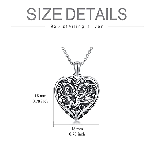 Soulmeet Heart Shaped Fairy Locket Necklace That Holds 2 Pictures Photo Flower Girl Locket Pendant Sterling Silver Custom Jewelry For Daughter (Locket Only) #TOP4
