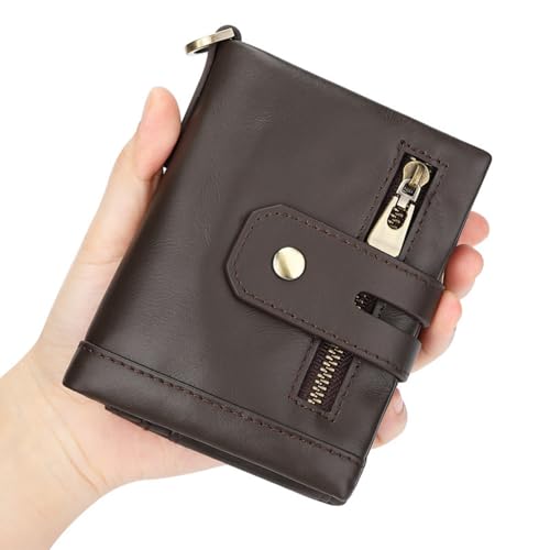 Full-Grain Oil-Wax Cowhide Men’s Wallet with Multifunctional Large Capacity Purse RFID Blocking Protection Design3