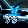 shenruifa 2Pcs Rhinestone Butterfly Car Air Freshener Clips - Bling Vent Diffuser with Fragrance, Sparkly Car Interior Decor Accessories for Women (Blue) #4