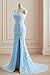 Fokissy Silver Mermaid Prom Dresses with Slit 2025 Lace Applique Tulle Sweetheart Formal Evening Gown Size 2
