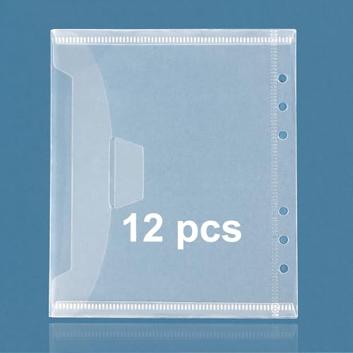 Image of UNIMEIX 12 Pcs 2-in-1 Stamp and Die Storage Refill Pages Reusable Storage Cases Seal Bags Transparent Plastic Folders for Cutting Dies Stencil Embossing Crafts (6.3 inch x 7.6 inch)