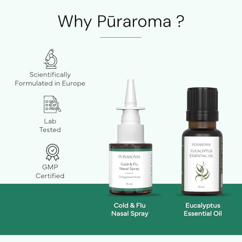 Image of Cold & Flu Nasal Spray + Eucalyptus Essential Oil | Cold & Flu Wellness Care Combo | Supports Breathing Comfort & Seasonal Wellness | Suitable for Adults & Children | Non-Drowsy Family Nasal Care & Aromatherapy | EU Made