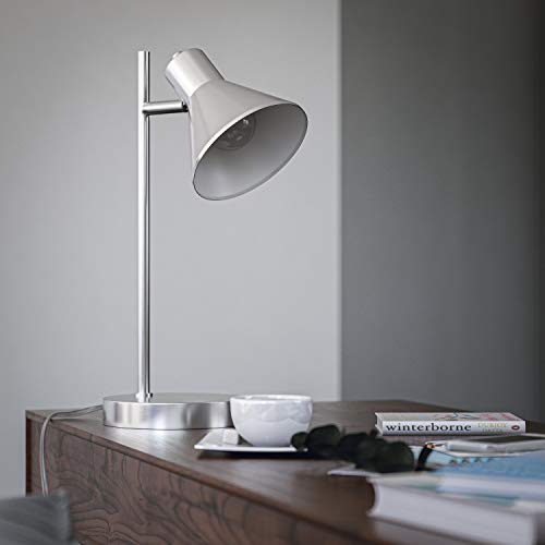 Kenroy Home 33074Bs Ash Desk Lamp With Brushed Steel Finish, Modern Style, 18" Height, 8.125" Width, 10.5" Depth #TOP6