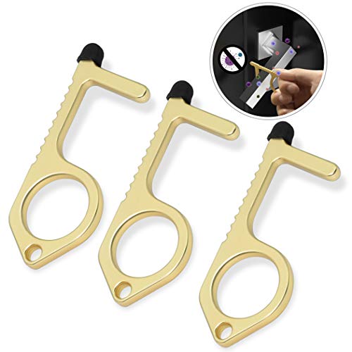 No Touch Door Opener with Stylus-Function Touchless Keychain Tool for Surfaces, Touchscreens, Handles, Buttons