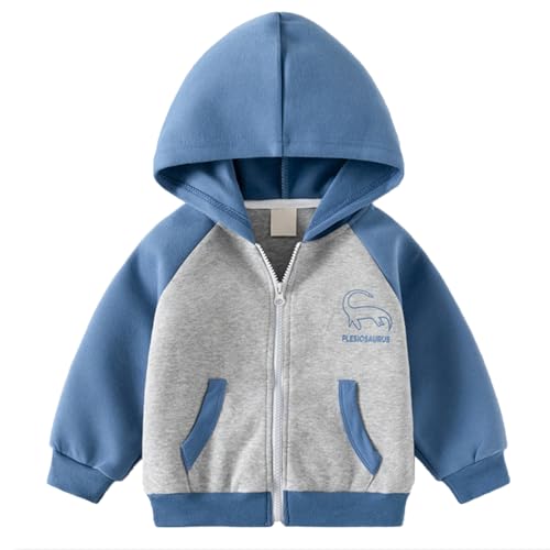 Toddler Baby Boy Girl Zip Up Hoodies Solid Color Casual Long Sleeve Hooded Sweatshirts Jacket with Pocket
