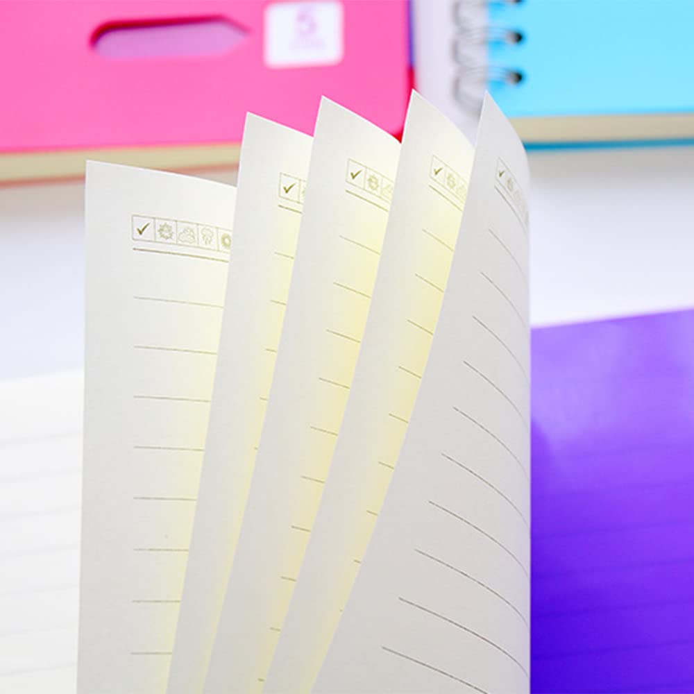 SagaSave Cuaderno espiral A5, Bloc de notas de tapa dura Forrado 120 páginas Cuaderno cuadriculado punteado, Cuaderno estético de diario encuadernado con alambre (4 colores)