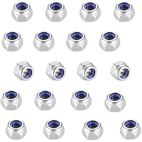 M8x1.25mm Nylon Insert Hex Lock Nuts,Socell 30pcs 304 Stainless Steel Nylon Insert Hex LockNuts for Industrial and Construction Fasteners Cover
