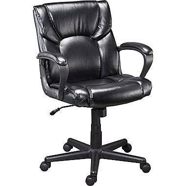 STAPLES Montessa II Luxura Faux Leather Computer and Desk Chair, Black (25221-CC)
