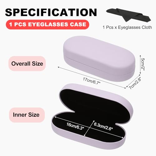 Image of PATIKIL Hard Shell Eyeglasses Case, PU Leather Large Glasses Case Litchi Grain Protective Sunglasses Organizer for Women Men