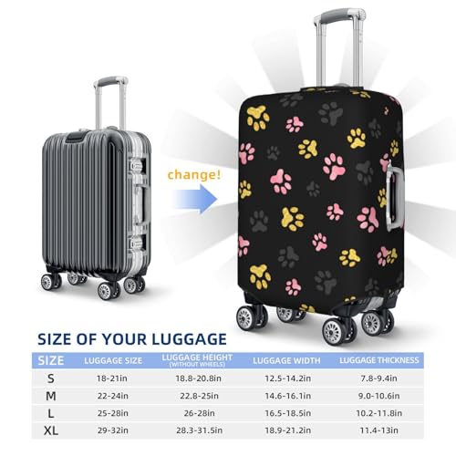 Dog paw print in pink black golden Luggage Cover Elastic Suitcase Covers for Protector Suitcase Sleeve for Luggage 18-32 In2