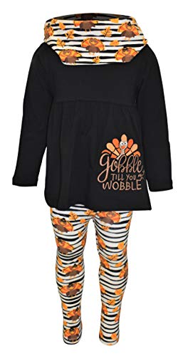 Image of Unique Baby Girls Kids Toddler 3pc Outfit Set Long Sleeve Cotton Blend Tunic Top Leggings and Scarf