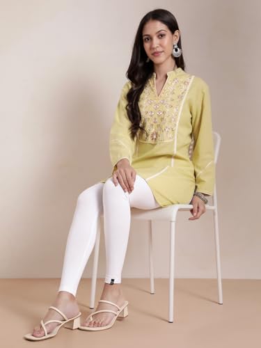 Image of TWIN BIRDS Super Stretchable Cotton Elasthane Fabric Ankle Length Leggings for Women