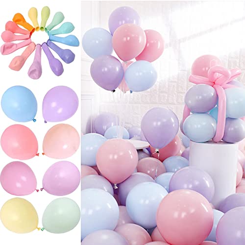 100 Stück Luftballons Pastell, Latex Farbige Ballons, Bunt Luftballons Pastell, Ballons Macaron, für Mädchen Geburtstag Hochzeit Baby Dusche Hochzeit Graduierung Party Dekorationen Cover