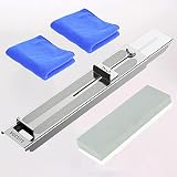 Antiskid Sharpening Stone Holder - Stainless Adjustable Whetstone Holder with 400/1000 Grit Sharpener Stone - Sink Bridge Sharpening Kit - Fit for Any Sink and Easy Clean Up