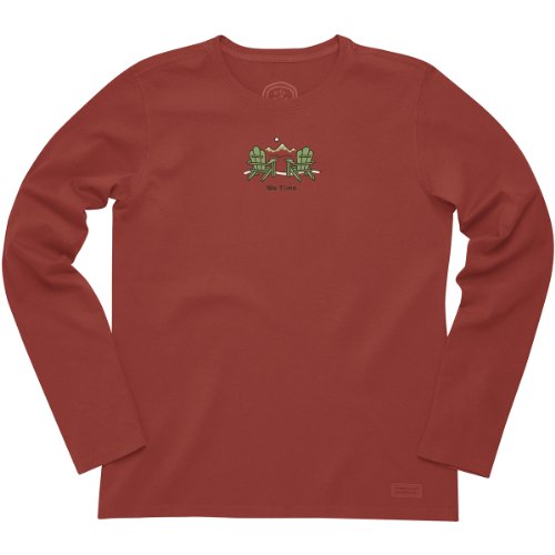 Life is good Women's Crusher Long Sleeve We Time T-Shirt (Chili Red)