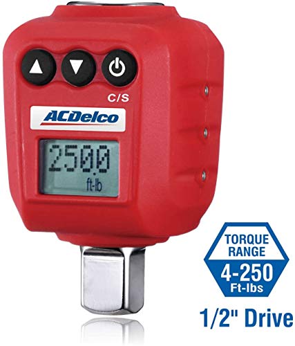ACDelco Tools ARM602-34A Heavy Duty Digital Torque Adapter Combo Kit with Buzzer and LED Flash Notification – ISO 6789 Standards with Certificate of Calibration, 3/8'', 1/2''