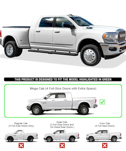 Estribos de Acero Negro APS 6in para Dodge Ram 2500 3500 Mega Cab miniatura 2
