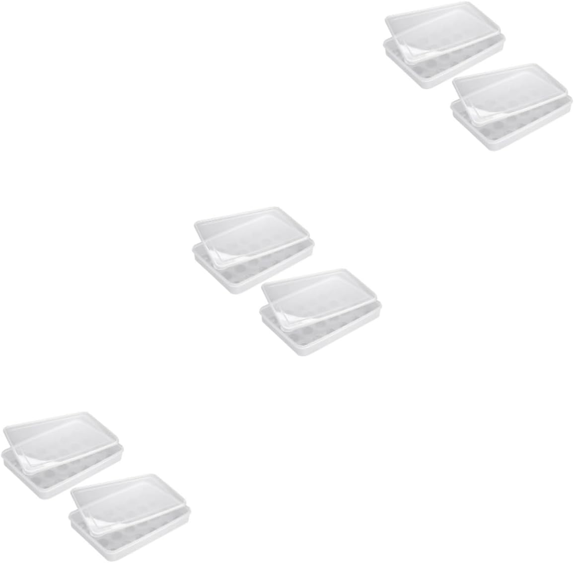 6 Pcs 24 Egg Tray Egg Container Containers for Food Egg Holder Fridge Containers Can Organizer for Refrigerator White Egg Plate Superimposed (Whitex3pcs 30X20cmx3pcs)