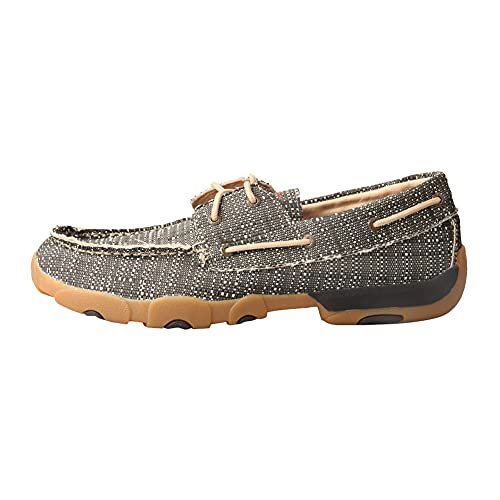 Image of Twisted X Men's Driving Moc Boat Shoe, Color: Black /White Print, Size: 12, Width: M (MDM0074-12-M)