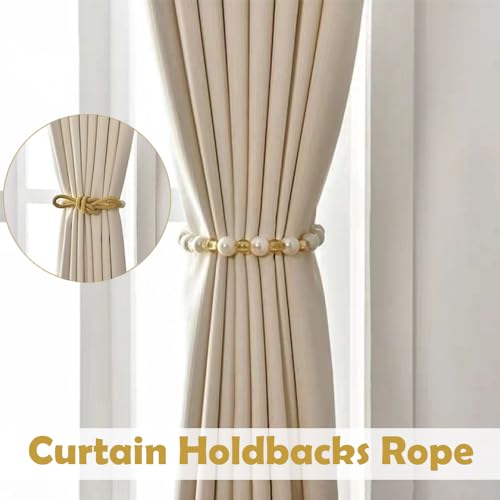 Alzapaños de cortina con cuentas acrílicas doradas accesorios decorativos ventanas pack de 2 5