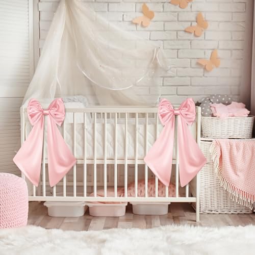 Suncalla 2 Pcs Large Pink Bow for Decoration 12" x 24" for Nursery Crib by Suncalla - Used condition - Image 5