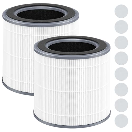 2 Packs HH001 Filter Replacement for Hynik Alviera HH001 Air Cleaner Purifier, 3 Stages Filtration of Premium Filter, Activated Carbon and pre-filter with Extra 8 Pieces Aroma pads