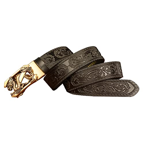 Ceinture à cliquet homme cuir gaufré dragon boucle automatique casual