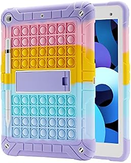 XZC iPad 9th/8th/7th Generation Case (iPad 10.2 Case 2021/2020/2019) Push Pop Fidget Toys Case Shockproof Drop Protection Cover with Pencil Holder Kickstand Shoulder Strap (Camouflage)
