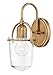 Hinkley Clancy Collection One Light Wall Sconce, Lacquered Brass w/ Clear Glass