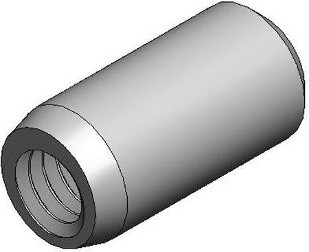 1/2 Dia, 3.0 Lg, 1/4-20 Tap Size, Smooth Style, Pull Dowels (1 Each)