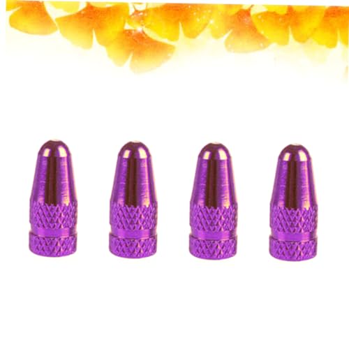 Cubiertas de válvula bicicleta aluminio 4 uds. violeta miniatura 4