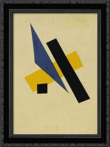 Painterly Architectonic 18x24 Black Ornate Wood Framed Canvas Art by Lyubov Popova