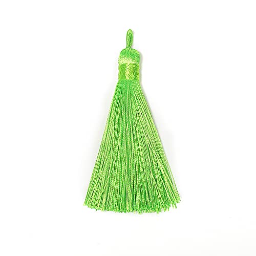 QA 10pcs 8cm Colorful Cotton Silk Tassel Pinceau pour boucle d'oreille Charme Faire des ongles Satin Tassels Pendentif Bijoux Faire artisanat faite à la main bricolage bricolage YC820 ( Color : 11 )