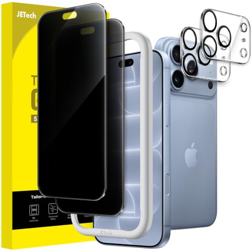 Image of JETech Privacy Screen Protector + Camera Lens Guard for iPhone 18 Pro