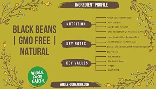 Wholefood Earth Black Beans 3kg | GMO Free | Natural | Vegan | High Fibre | High Protein