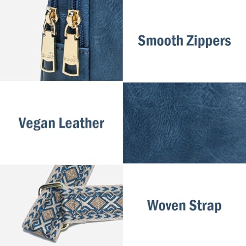 Image of Small Anti Theft Crossbody Bags for Women Faux Leather Sling Purses | RFID Blocking, Lightweight, Travel Essentials, with Security Zippers